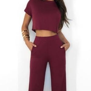 Classic Solid Color Wide Foot Two-Piece Set
